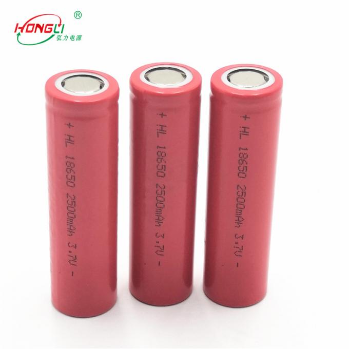 2500mAh vermelho 18650 3,7 ciclos da pilha 500 do íon do lítio de V/pilha de bateria banco do poder