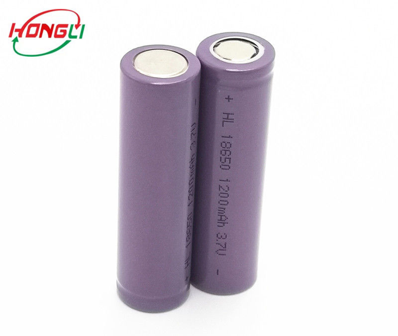 Cylindrical 18650 Lithium Ion Cells , 18650 Rechargeable Battery 1200mAh 3.7V